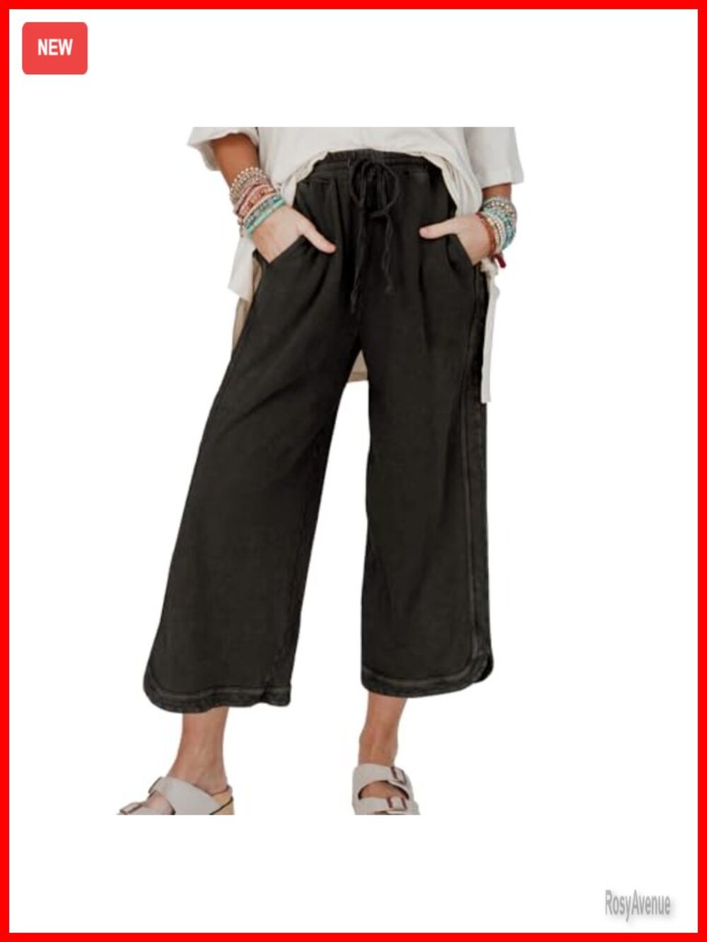 Women's Cropped Sweatpants Wide Leg Baggy Lounge Athletic Pants